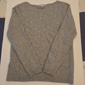 Super Soft Wool Blend Boat Neck Sweater Wirh Front Embroidery Size L